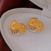 Vintage Drip Oil Floral Earrings: Retro High-End Studs for Women