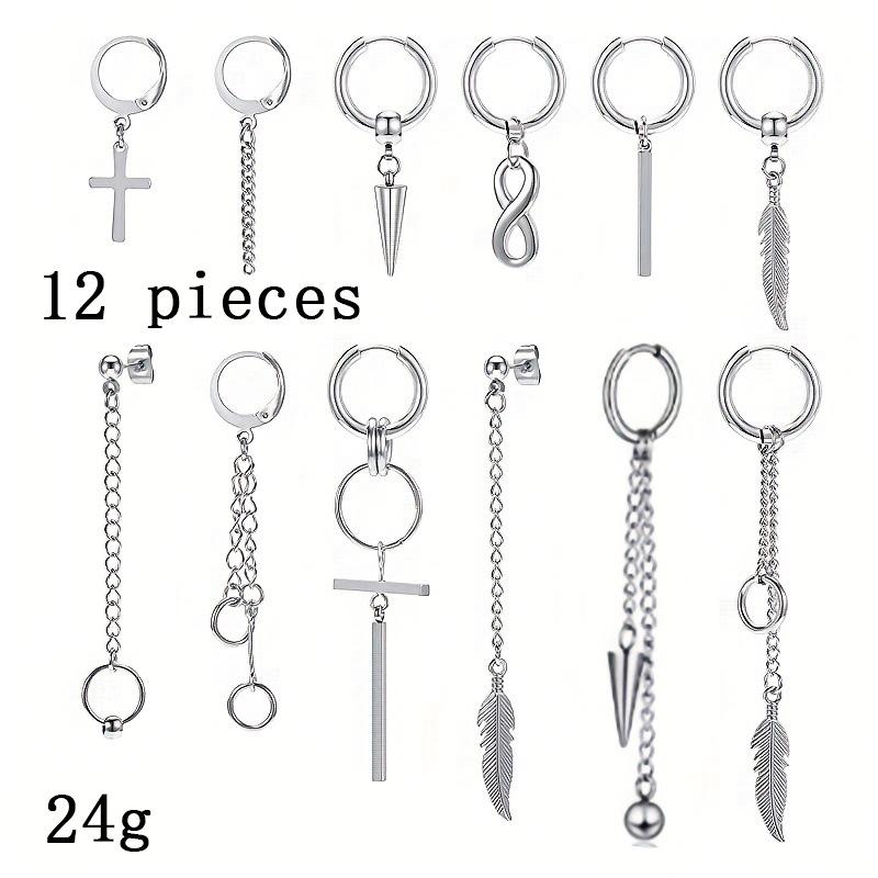 Luxury Stainless Steel Women's Stud Earrings: European & American Fashion Set