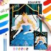 Sleeping Beauty Princess Oil Painting by Numbers Art Kit. Handmade Diy Painting Home Decoration Gifts