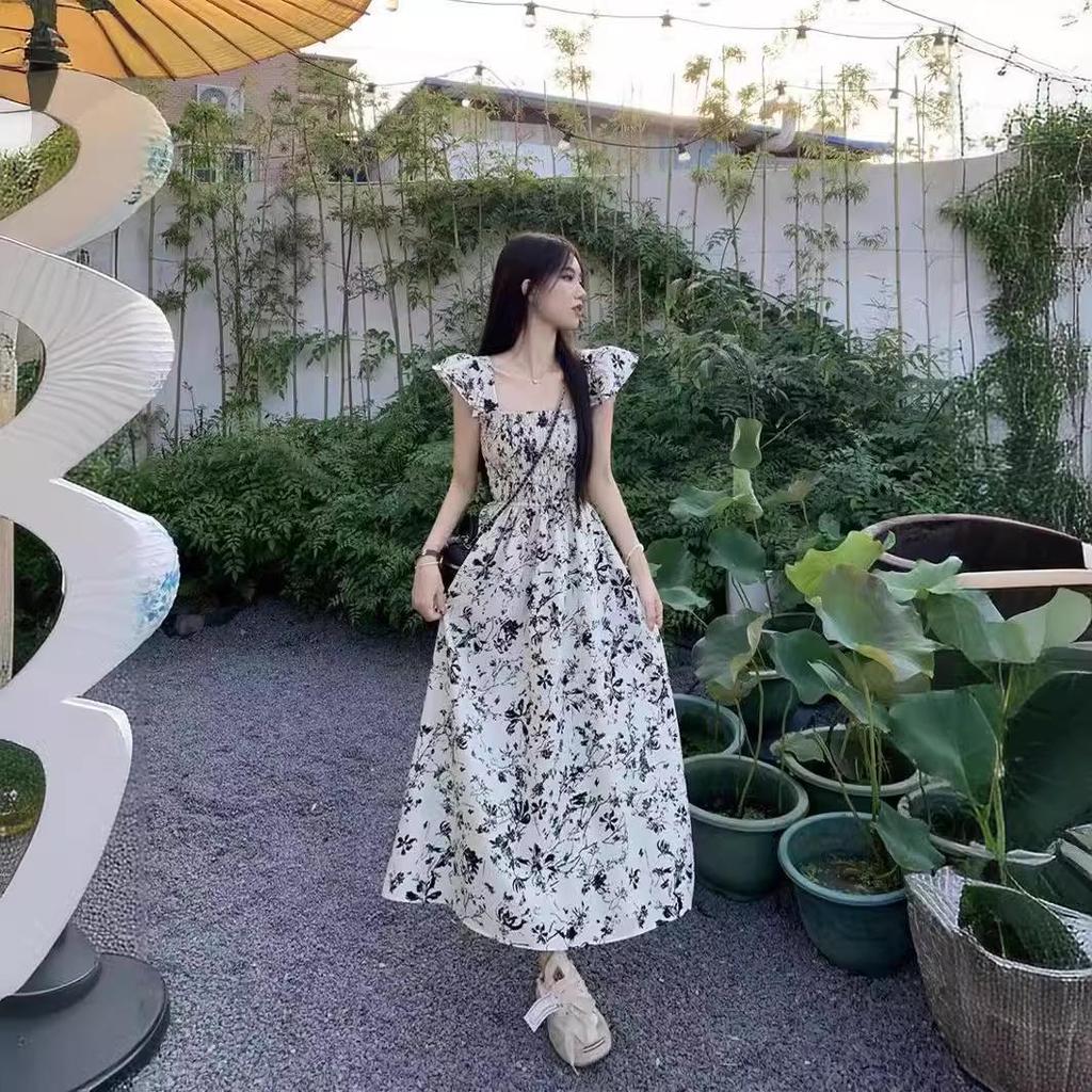 Summer 2024 Floral Fairy Tea Dress: Stylish Platycodon Design, Youthful Elegance for Any Occasion