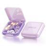 UNTIOR 4 Grids Pill Organizer Portable Mini Medicine Pill Case Sealed Moisture-proof Large Capacity Pill Storage Box