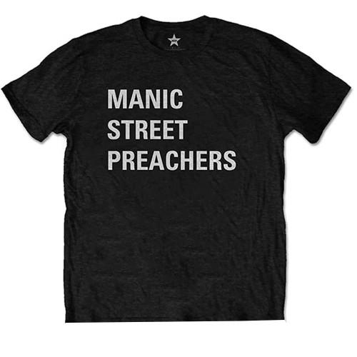 Camiseta de algodão unissex com logotipo de bloco adulto Manic Street Preachers