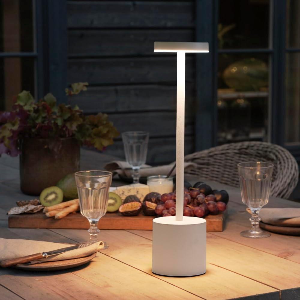 מנורת שולחן מודרנית עם מגע מתכווננת, אור סביבה מתכתי נייד, מתאימה לקישוט שולחנות בחדרי שינה בסלונים שונים