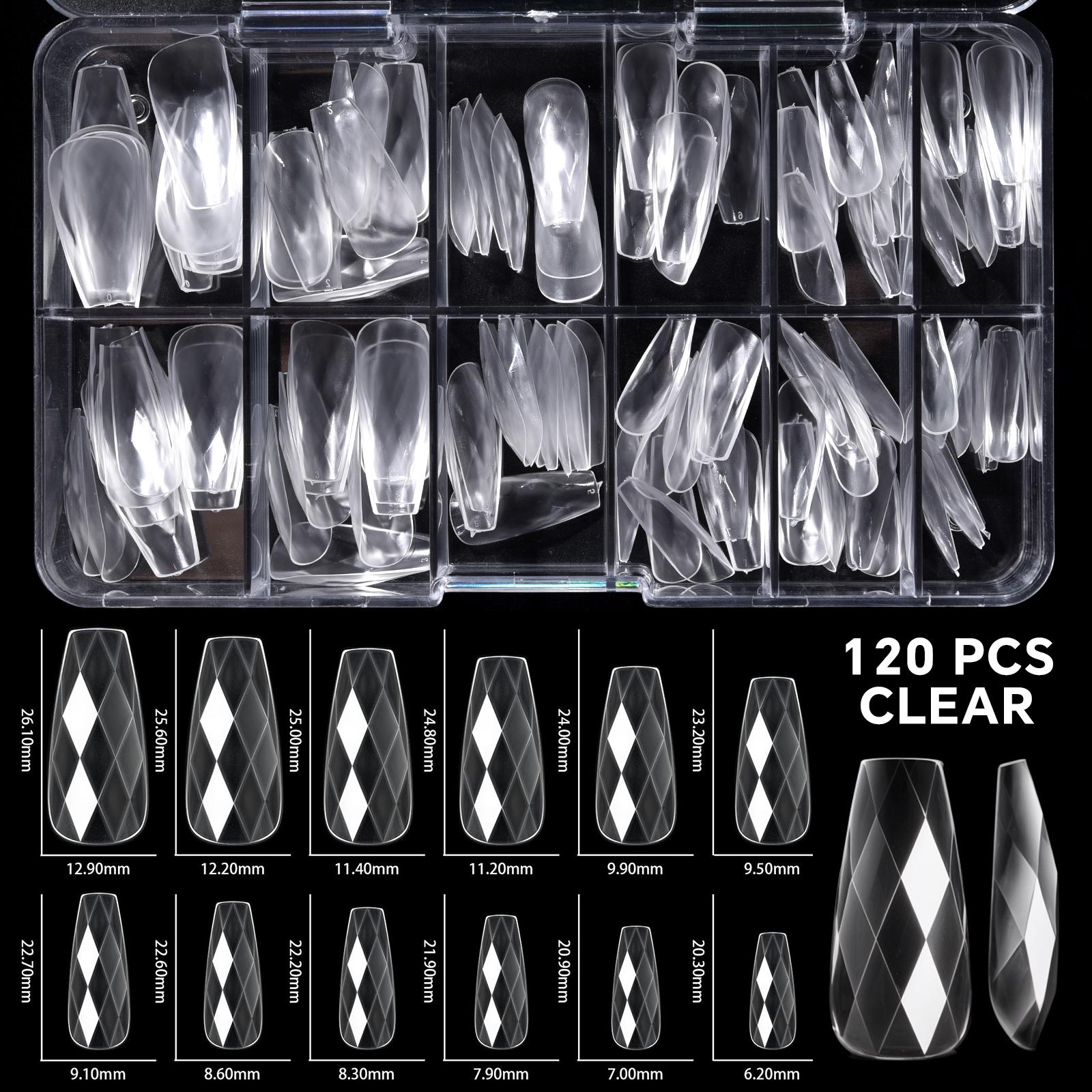 

120/140 шт. 3D прозрачные алмазные накладные ногти миндальные балетные гробы прозрачные накладные ногти многоразовые полное покрытие акриловые типсы для самостоятельного изготовления