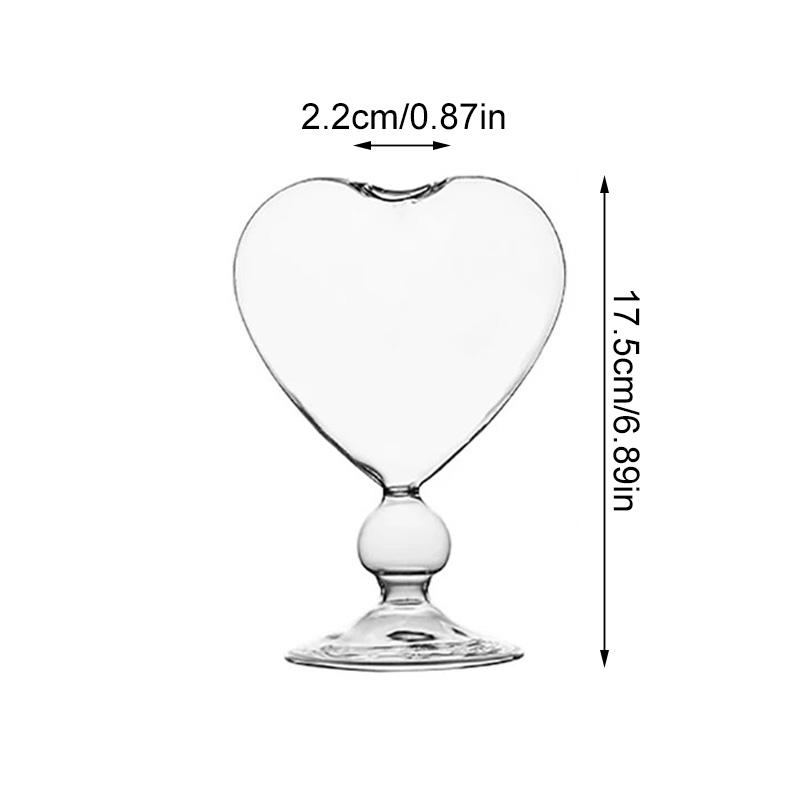 1PC Practical Goblet Drinkware Container Wine Glass Cup Juice Heart-shaped Unique Lovely