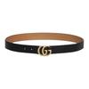 GUCCI GG Marmont Double G Logo Buckle Double-sided Leather Belt Women's Black/brown Width 3cm A002CF AAGRU 1045