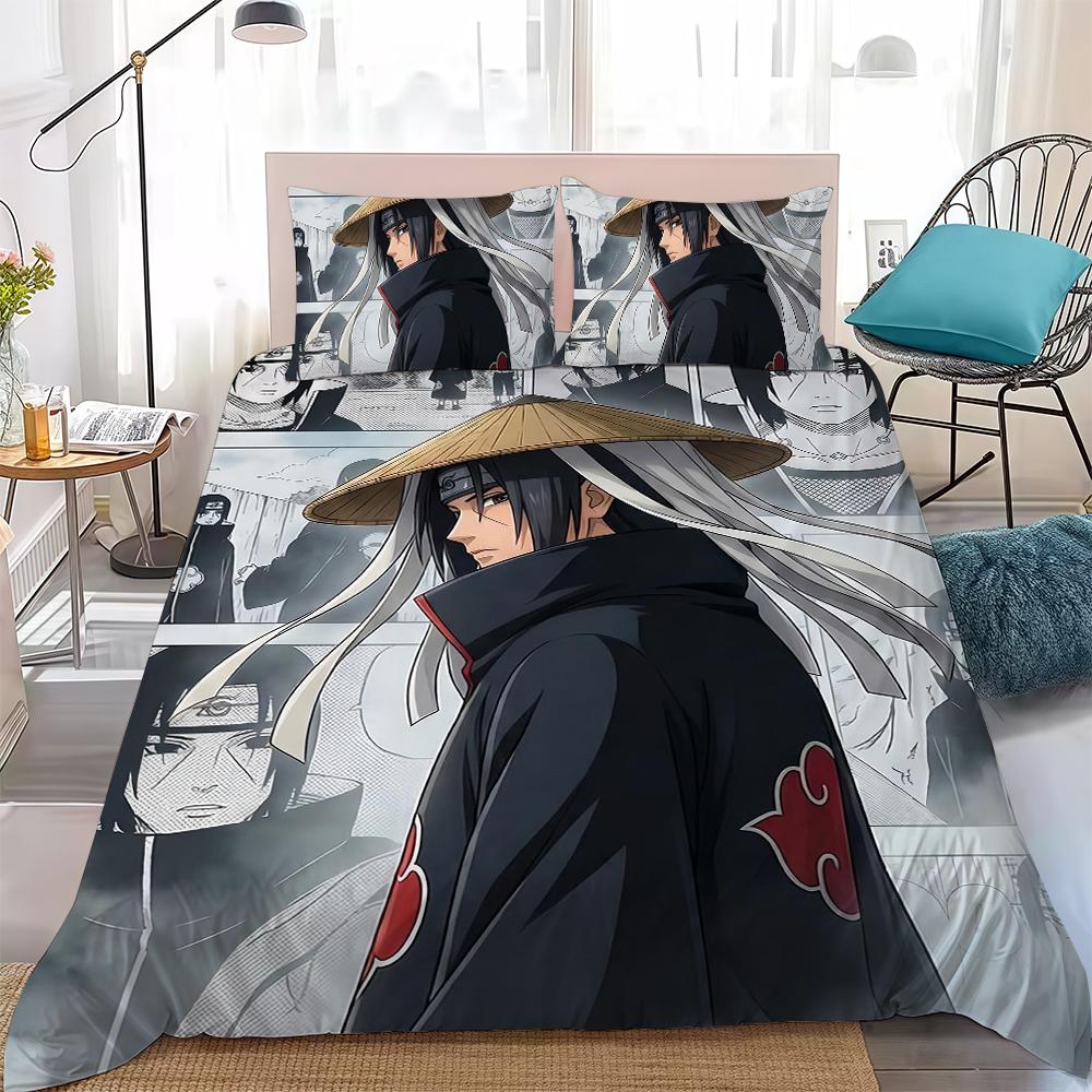 

I-Itachi U-Uchiha Anime Duvet Cover Set Home Style Bedding Soft Laundry Cotton Bed 3 Piece Set Student Dormitory Gift 135x200cm