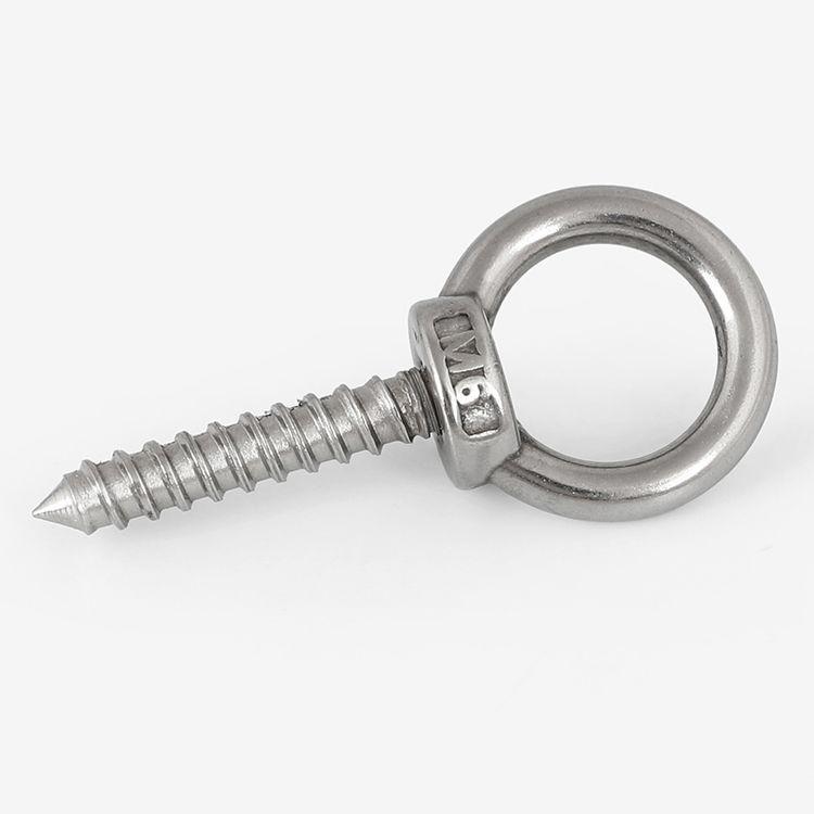 304 Stainless Steel Self-Tapping Eye Bolt with Ring Screw Hook