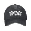 Hawaiian Hibiscus Flower Vinyl Sticker Washed Baseball Cap Outdoor For Womens Unisex FeUnisex
