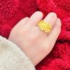 Glittering Rhinestone Accent Ring Sand Gold Gold Plated Ring Elegant Floral Adjustable Ring  Daily