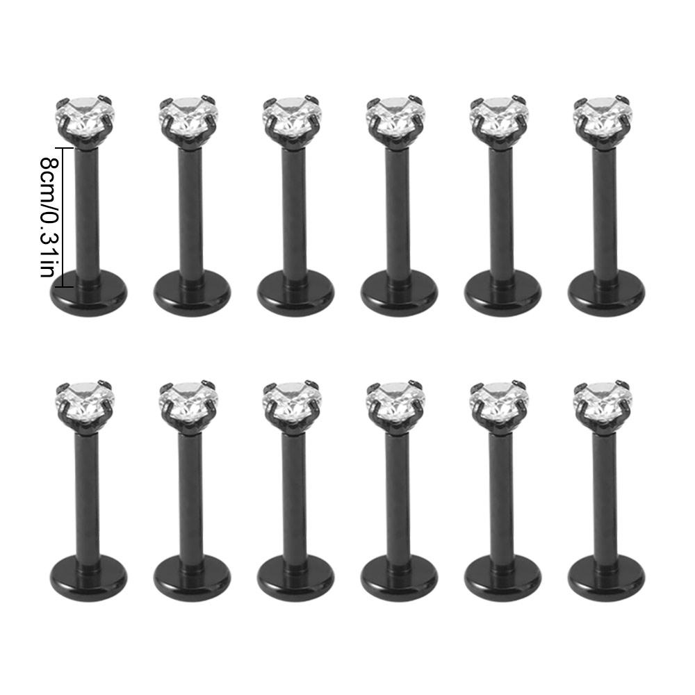 12Pcs Internally Threaded Labret Piercing Set 12 Pcs Set Lip Labret Monroe Piercing