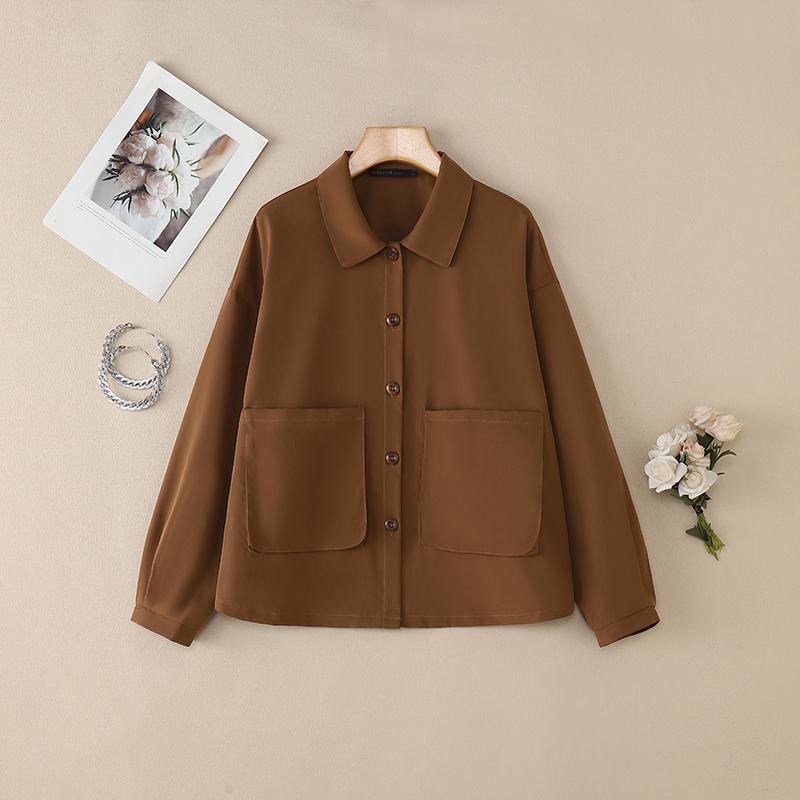 ZANZEA Women Casual Turn Down Collar Loose Long Sleeve Blouse