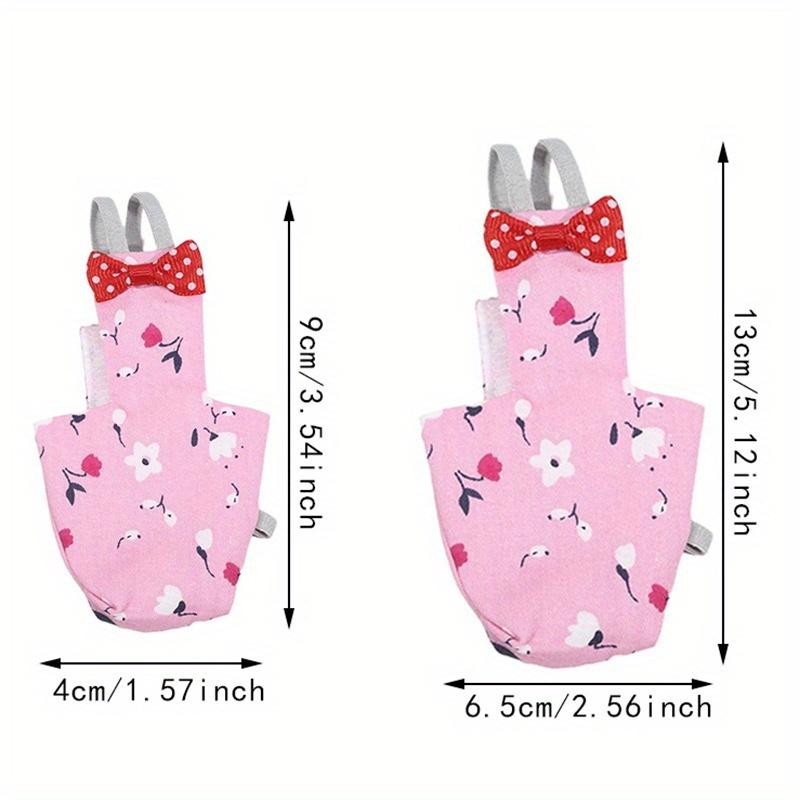 Parrot Diaper with Bowtie Cute Colorful Fruit Floral Cockatiel Pigeons Small Medium Large Pet Birds Flight Suit Clothes Washable