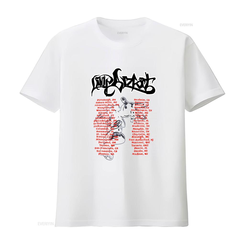 Limp Bizkit Band Tour Black Cotton T Shirt Unique Idea For Fans Featuring City Names Print Vintage Washed Fashion Comfortable