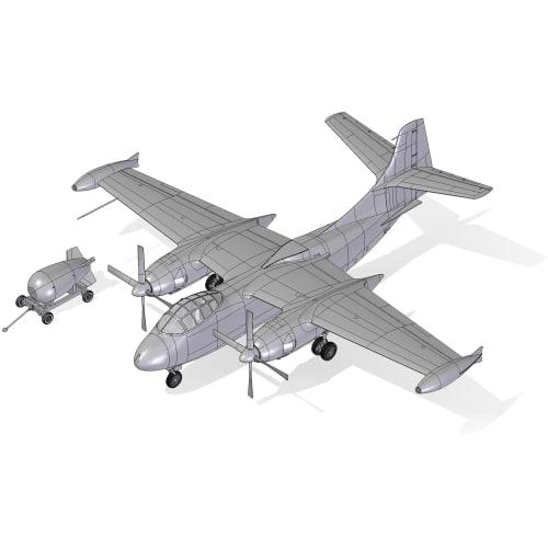 Roden 1/72 Scale US Navy North American AJ-1 Savage Carrier-Based Attack Aircraft with Nuclear Bomb, Plastic Model Kit RE72063, Molded in Color