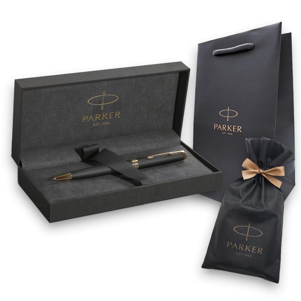 PARKER Sonnet Matte Black GT Ballpoint Medium Comes In a Gift Box with a Shopper Bag and Brand Perfect As a Premium Official Product Number 1950876 V4