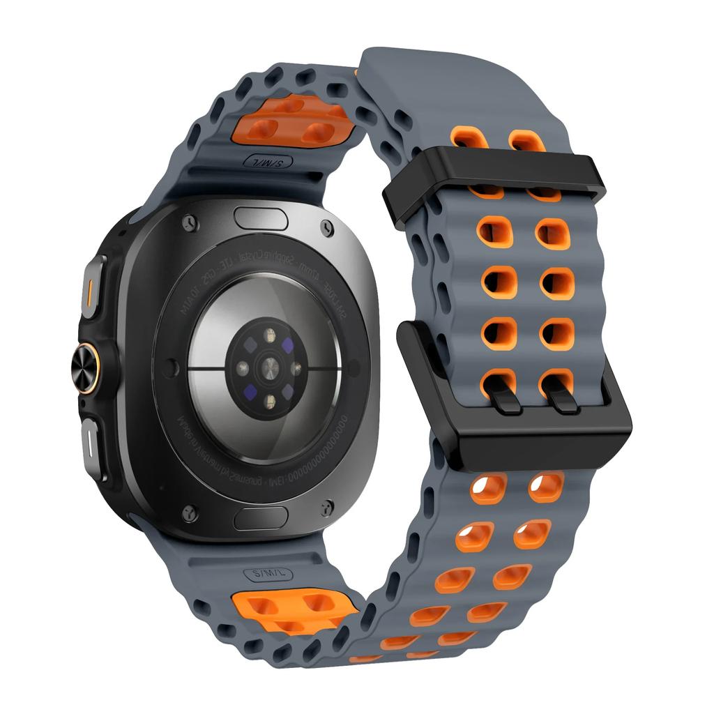 Marine Band For Samsung Galaxy Watch ultra Strap 47mm Accessories Two color Sport silicone Bracelet Galaxy Watch 7 ultra Straps