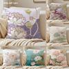 Beauty Lotus Cushion Cover Silky Short Plush Sofa Pillow Cover Hidden Zipper Soft Dustproof Case for Home Decor