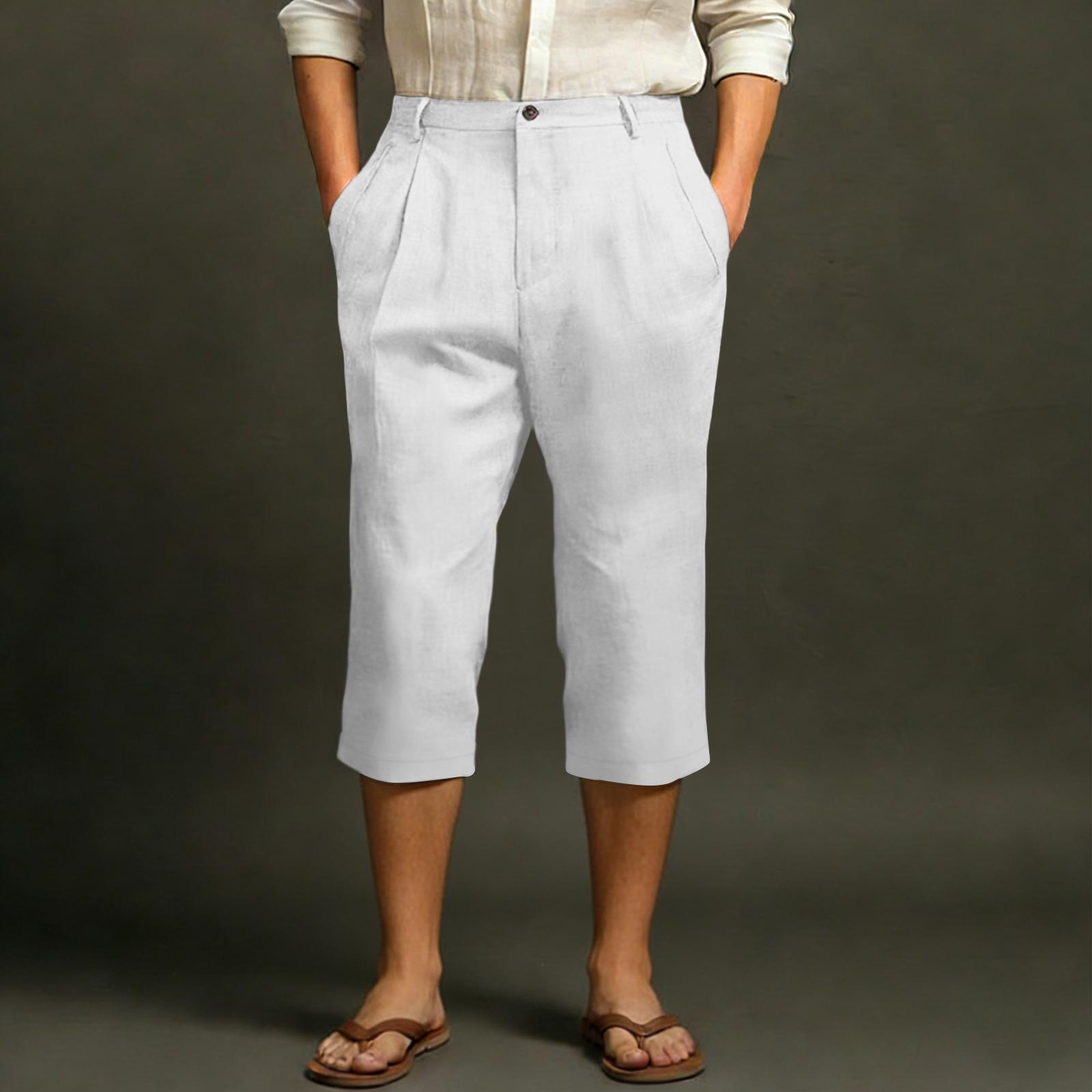 

Men s Sports And Leisure Cropped Straight Leg Pants XL білий