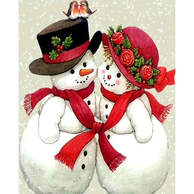 Full Round Drill Diamond Painting 5D Snowman Diamond Embroidery Winter Landscape Cross Stitch Home Decoration