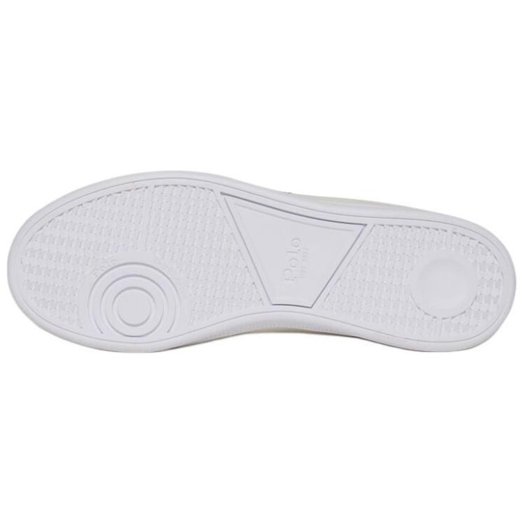 Polo Ralph Lauren Court Lær Rund Tå Snøresko Herre Sneakers Hvit 809931260002