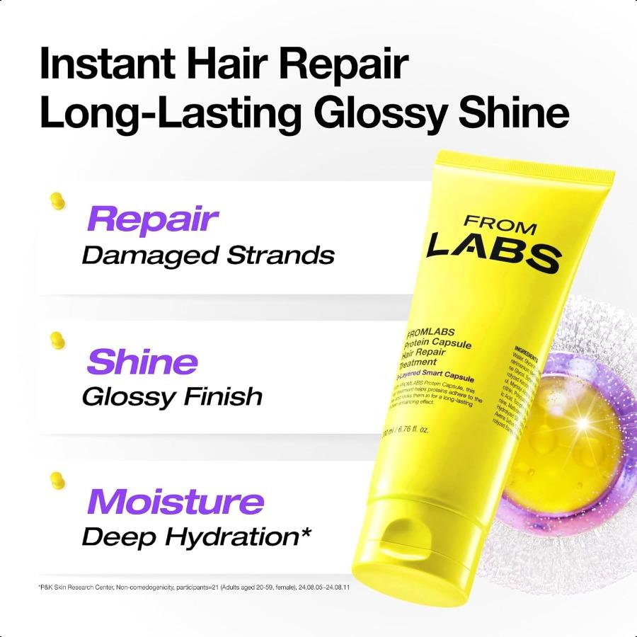FROMLABS Protein Capsule Rapid Repair Hair Treatment 200ml,3-Minute Keratin Hair Mask & Deep Conditioner