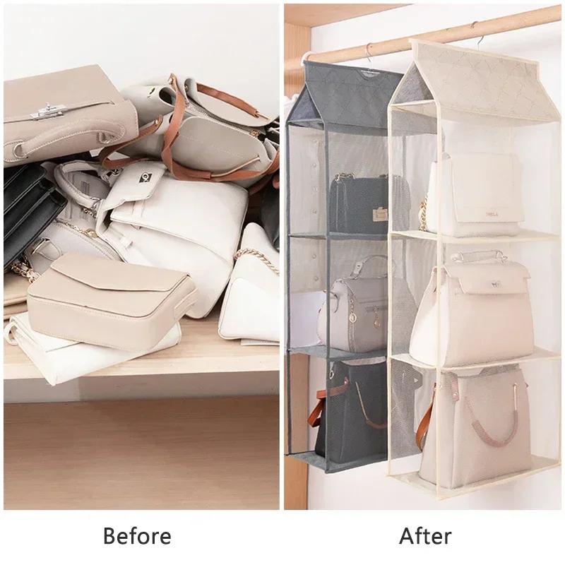 Multi Layer Bag Storage Hanging Bag Wardrobe Storage Hanging Transparent Dustproof Bags Foldable Storages Three-dimensional Bags