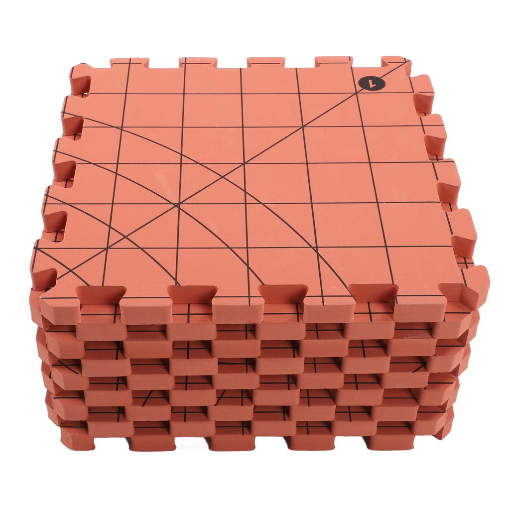 9 Pcs Knitting Blocking Mat Brick Red Interlocking Foam Blocking Board for Crochet Projects