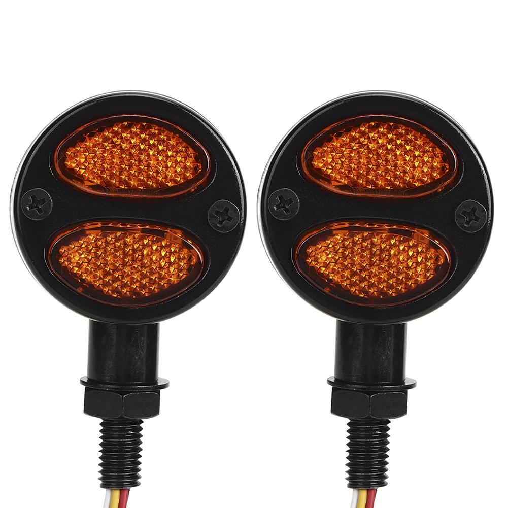 Motorcycle LED Turn Signal Light Brake Lamp Metal Shell Blinker Flashers 12V 4 WiresBlack