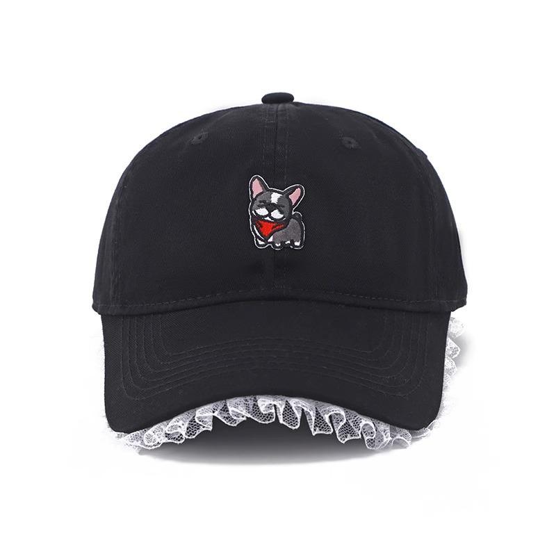 Dopamine Cartoon Small Animal Lace Cowboy Baseball Cap Female Cap Showing Face Small Versatile Hat