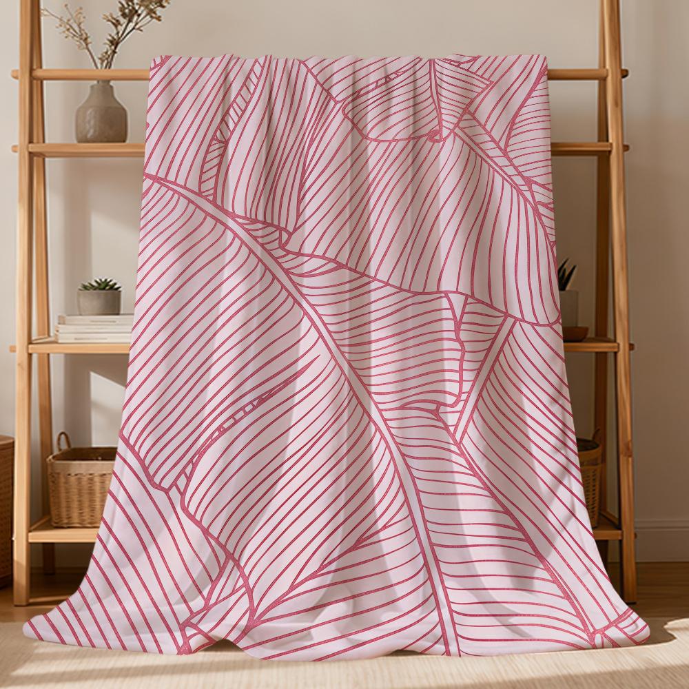 Fashion Art Monstera Leaf Nude Flannel Soft Warm Plush Blanket For Sofa Living Room Pet Hogar Bedroom Gift Home Car Portable