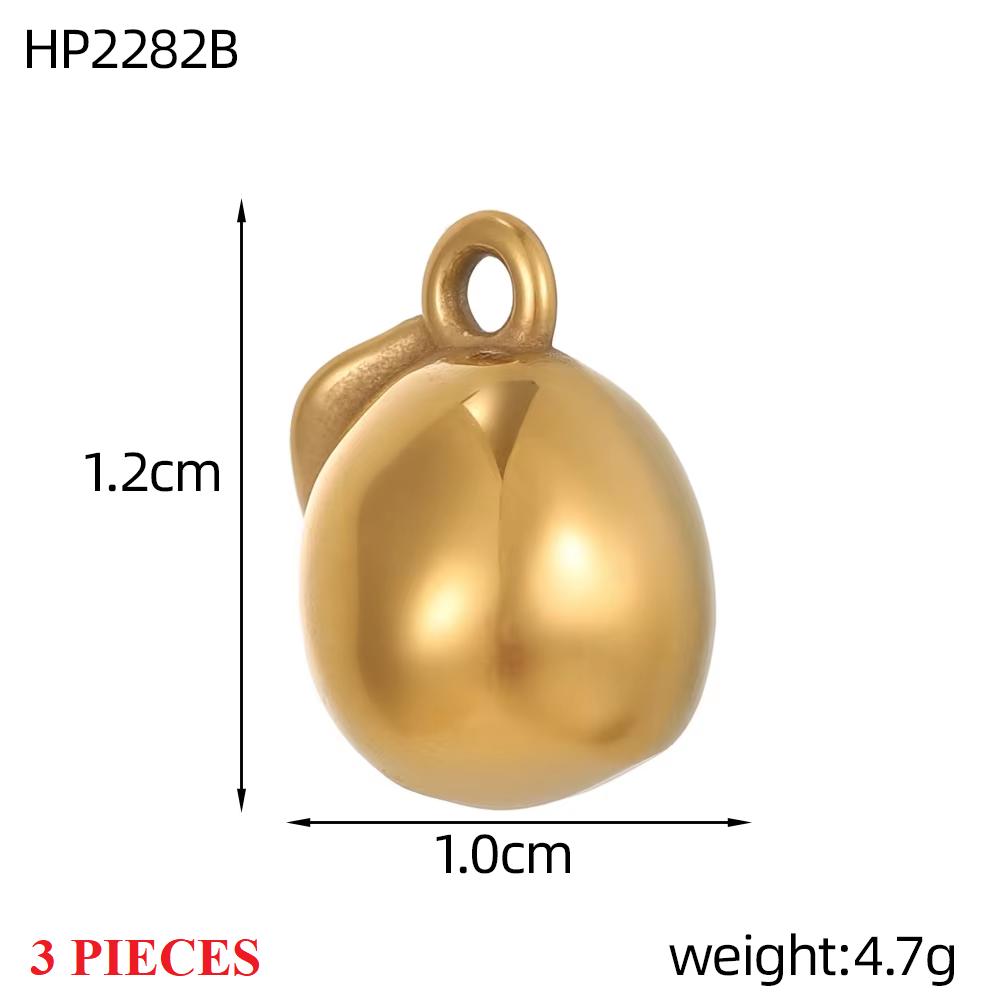 3PCS/LOT CARLIDANA Gold Plated Stainless Steel Charms, Cute 3D Mushroom Candy Fruit Pendants for DIY Bracelet Earring Jewelry