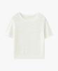 SUARE WOMEN Cotton Slub Crop Half Knit Ivory