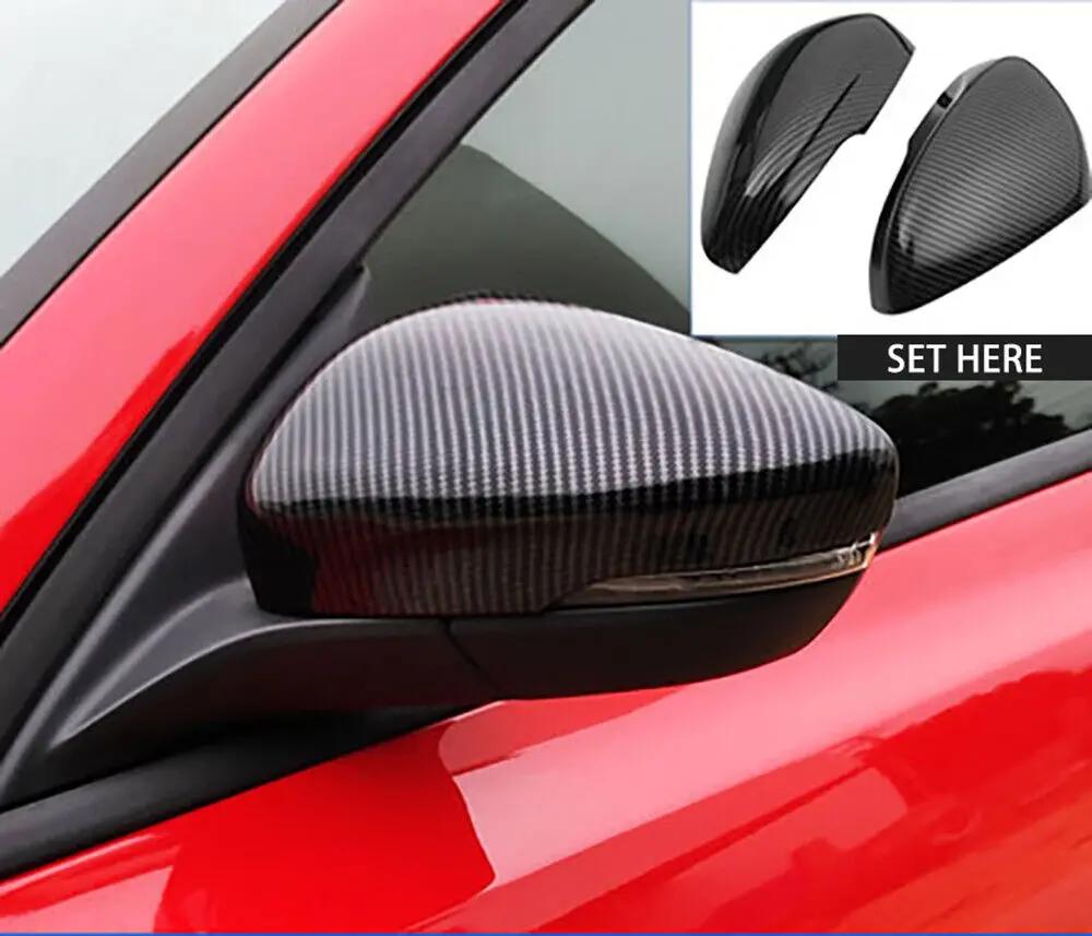 LHD For Ford Focus MK4 2019-2025 Rearview Side Mirror Cover Wing Cap Replacement Exterior Door Rear View Case Trim Carbon Fiber