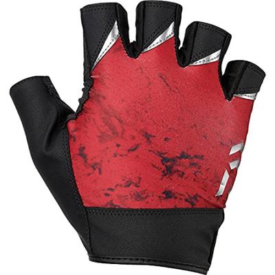 Daiwa Padded Quick Dry Gloves 5 Cut Red Wave M DG-2121