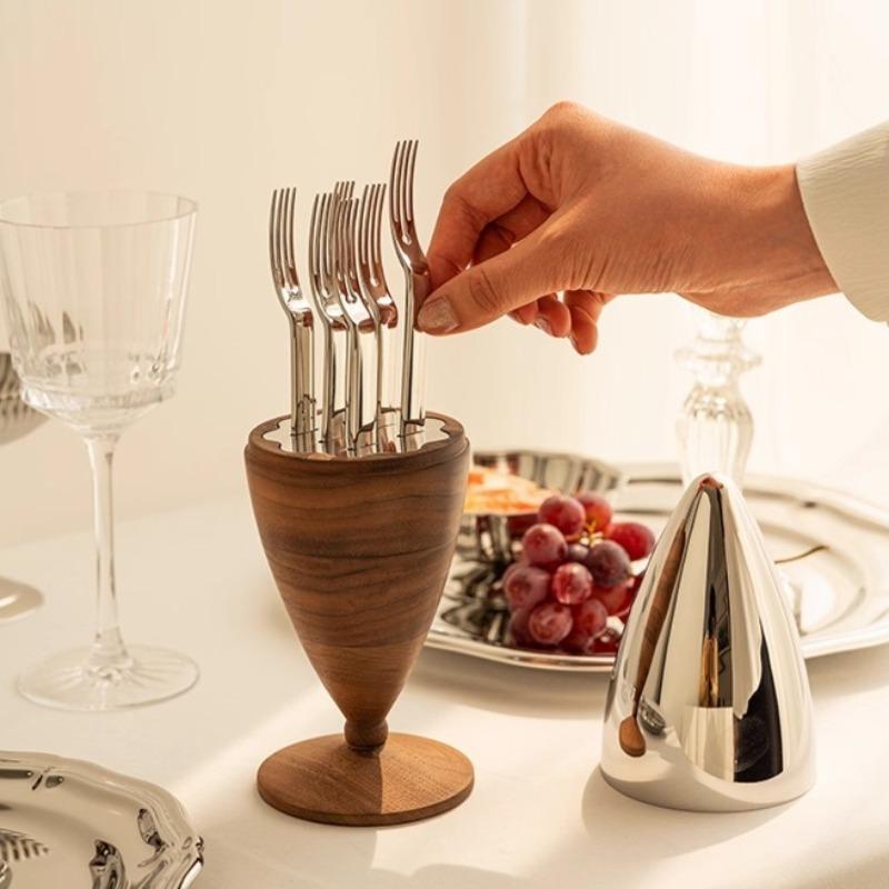 BEPAN 1 Set European Stainless Steel Fruit Fork Household Light Luxury High-end Fruit Sign Creative Trend Snack Decorative Ornament