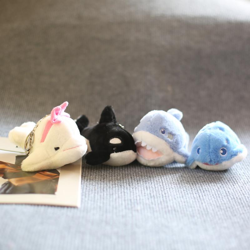 Cute Cute Marine Animal Dolphin Pendant Plush Toy Little Whale Bag Hanging Shark Keychain