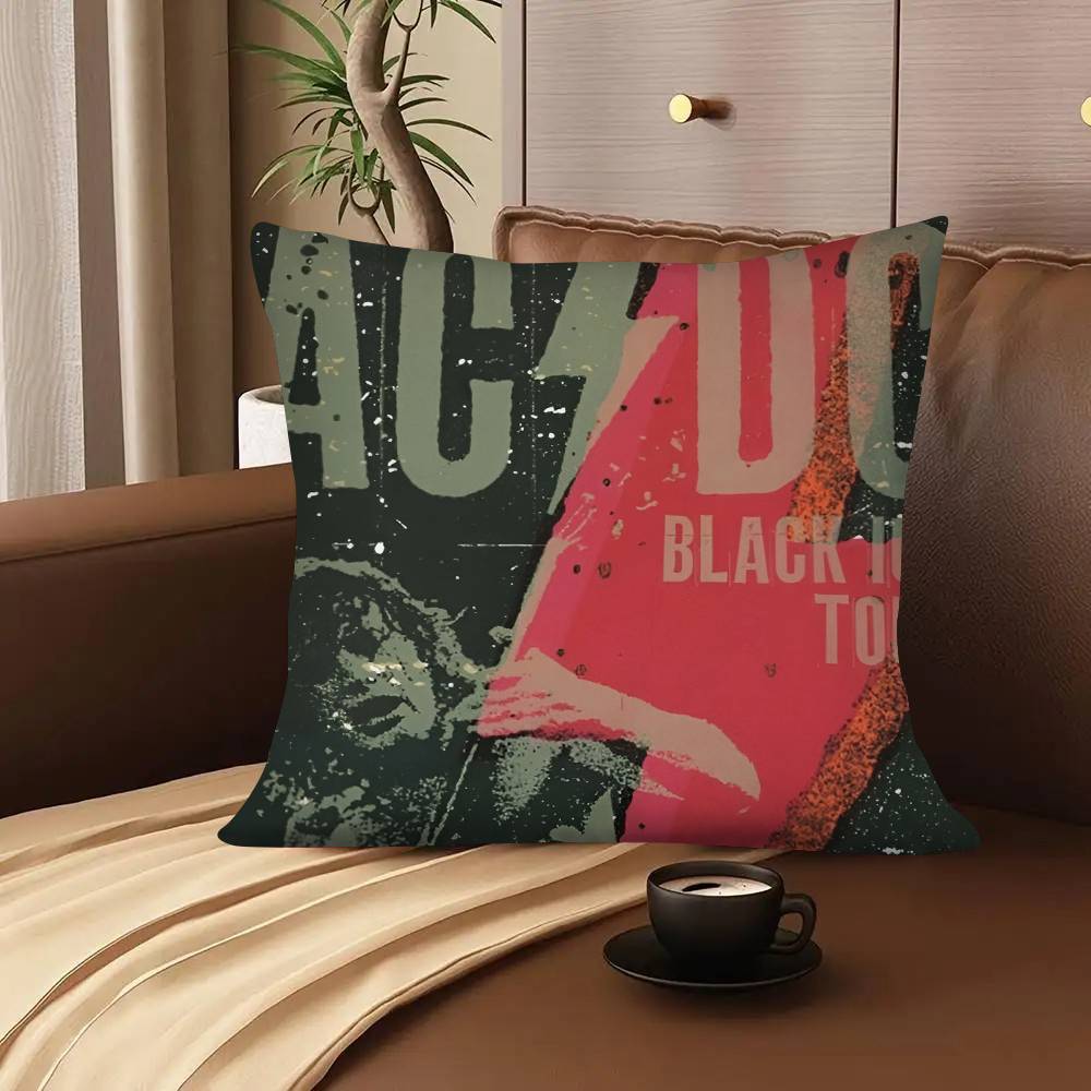 AC DC Vintage Heavy Metal Music Pillow Case Square Pillow Bedroom Sofa Leisure Comfort Cushion Car Living Room Home Decoration