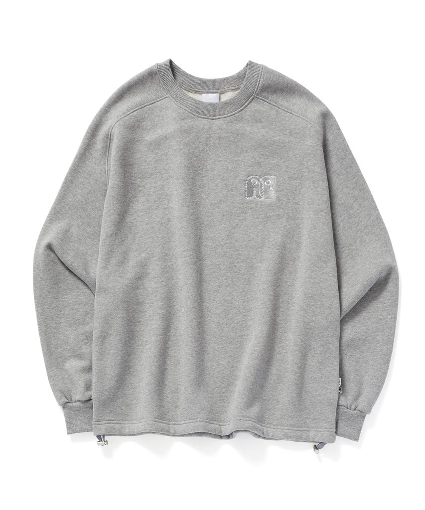 BETWEEN A AND B Raglan String Brushed Sweatshirt [Melange Gray]