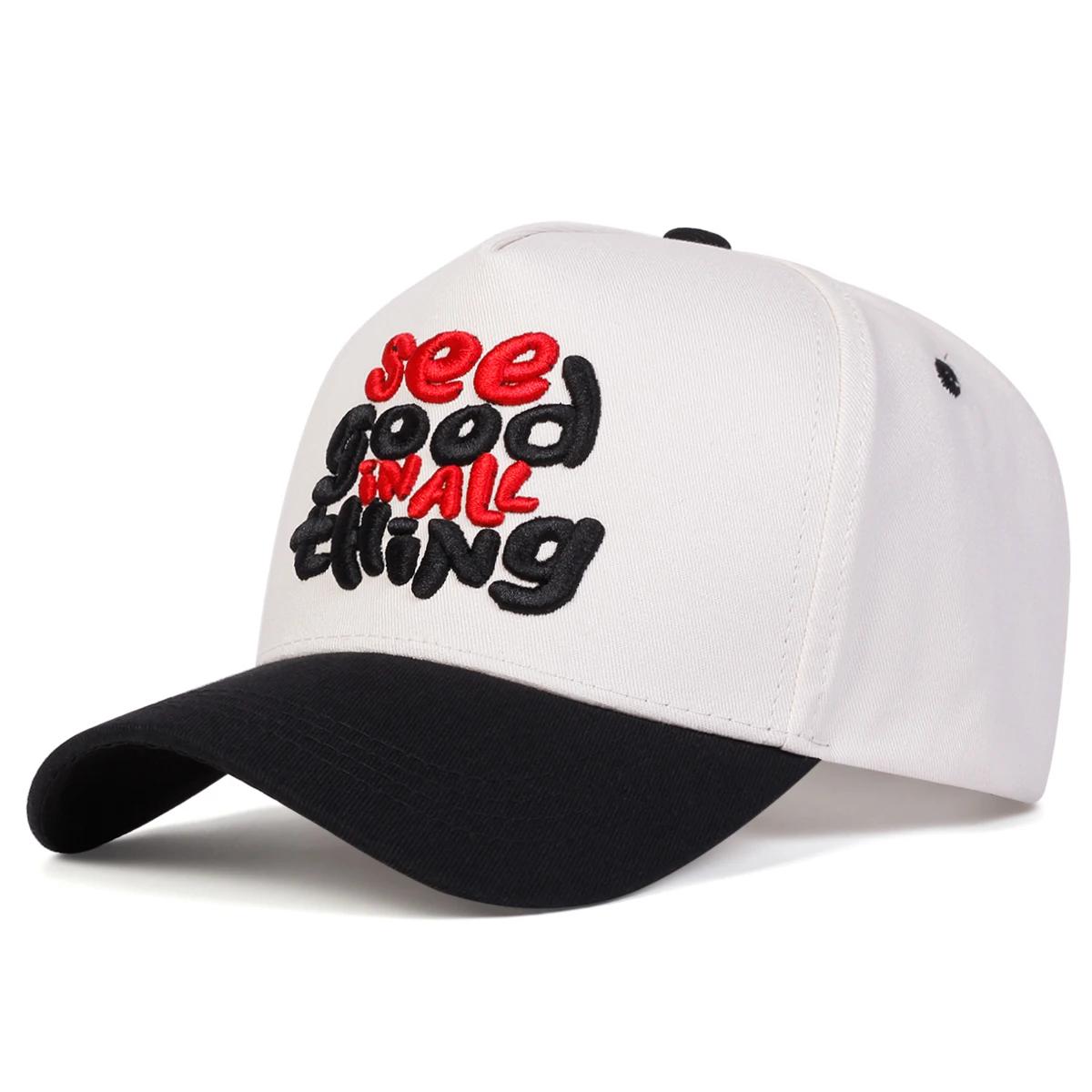 

Unisex See Good In All Think Letter Embroidery Baseball Caps Spring And Autumn Outdoor Adjustable Casual Hats Sunscreen Hat Cap