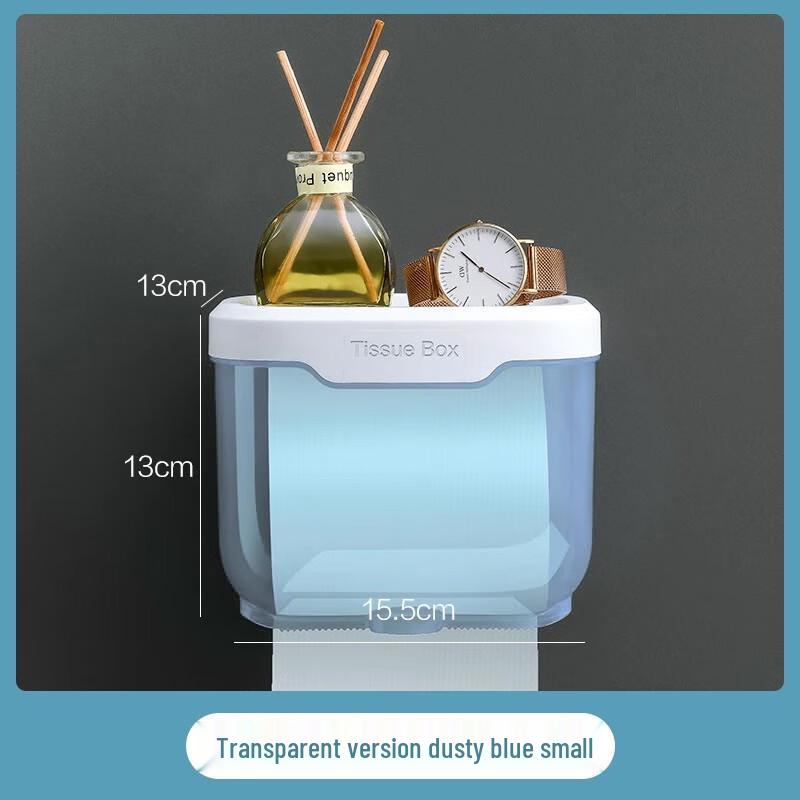 Punch-Free Waterproof Toilet Paper Holder with Shelf