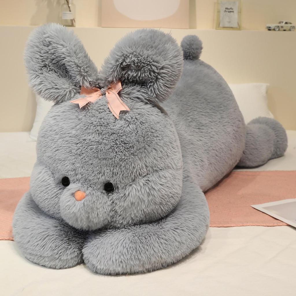 Super Large White Bunny Plush Sleeping Pillow Doll for Girls