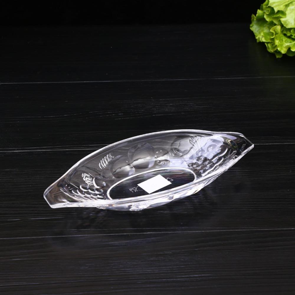 2pcs Transparent Boat Shaped Ice Cream Bowl Acrylic Salad Serving Bowl Snack Tray  Restaurants