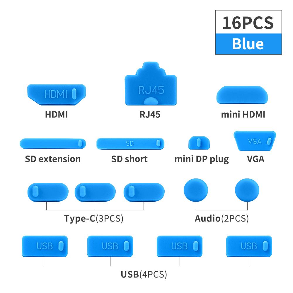 Notebook Dust Plug USB Type C HDMI Interface Dust Protector Cover Dustproof Stopper For Laptop Accessories Anti-Dust Caps Set2