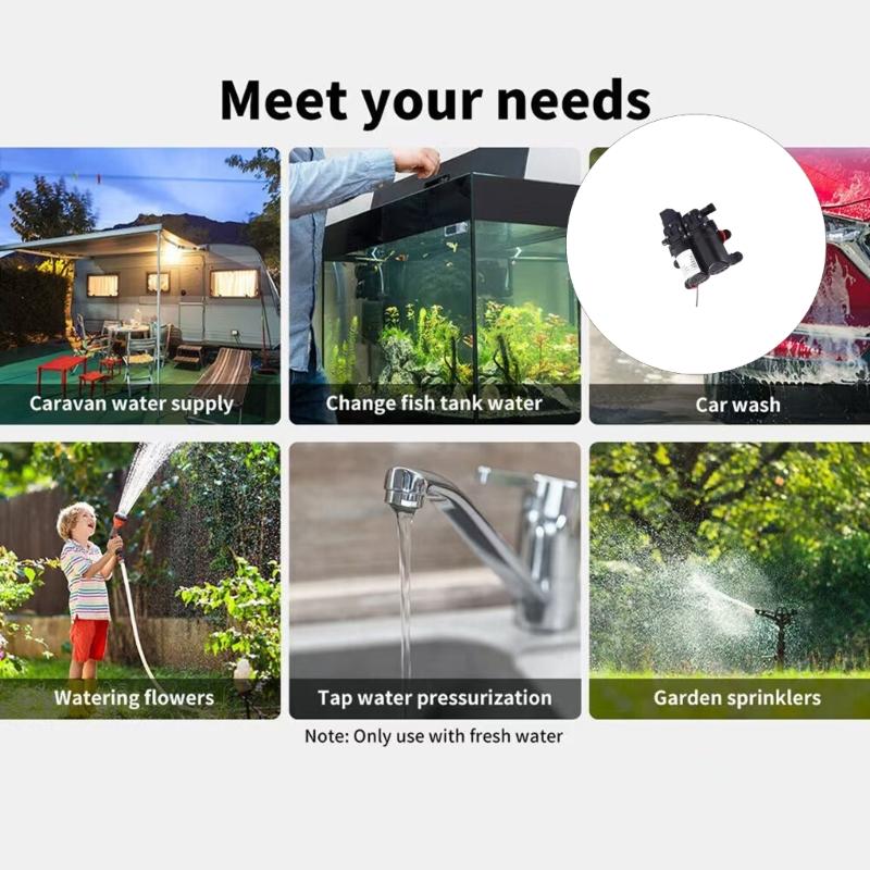 Car Washer 12V Booster Pump High Flows Capacity Diaphragm Pump For Home Garden And Car Washing Easy to Installation