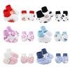No Scratch Mittens Socks Set Toddler Mitts Baby Mittens Cotton Gloves Footwear Baby Breathable Gloves for Boys Girls