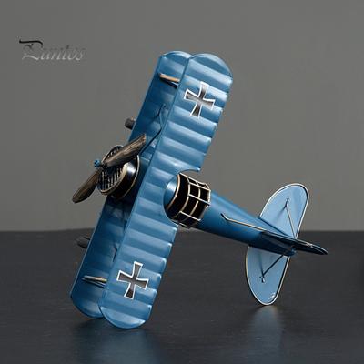 Železný model letadla Vintage dvouplošník Stolní ozdoba Sběratelský Mini kluzák Dvouplošník Model pro nadšence do letadel Dětský vánoční dárek