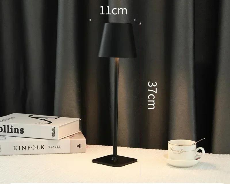 Lámpara de mesa portátil recargable por USB con interruptor táctil, luz nocturna, lámparas de escritorio inalámbricas para hotel, sala de estar, restaurante