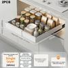 2 Pcs Extendable Cabinet Drawer 32*42*7.5cm Shelves Pull-out Basket Storage Pull-out Rack Home Kitchen Cabinet Storage Holder
