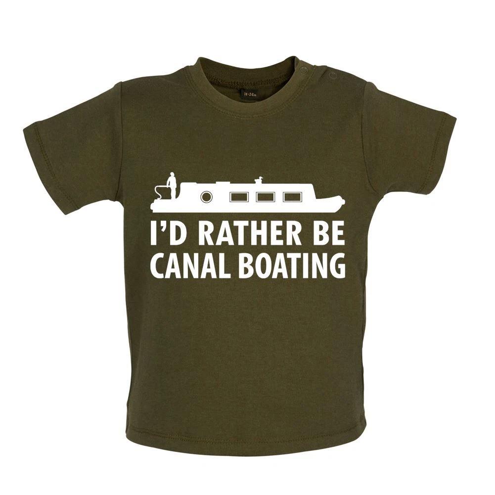 I d Rather Be Canal Boating - Baby Kids Boys Girls Unisex T-Shirt / Babygrow - Narrowboat Narrow Boat 100